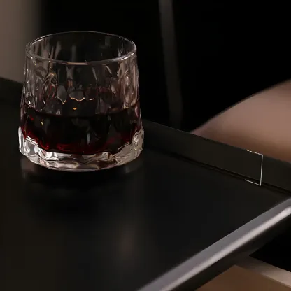 Narrow Black Wood Drawer Storage Bedroom Nightstand Image - 12