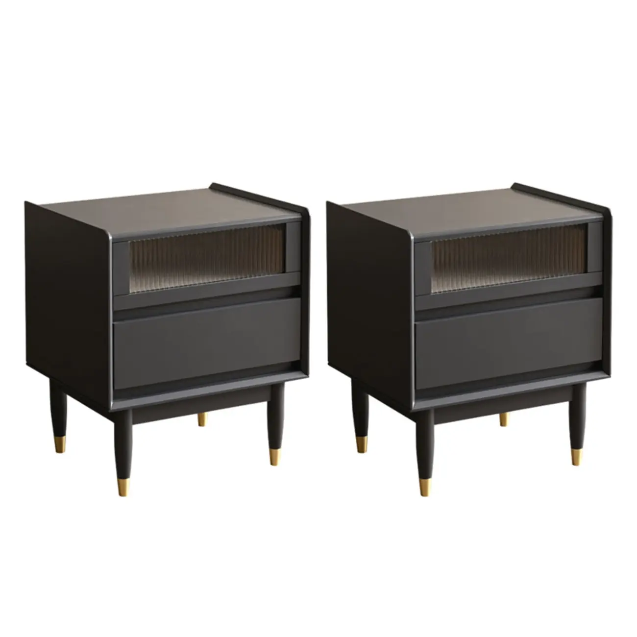 Narrow Black Wood Drawer Storage Bedroom Nightstand Image - 15 | homeyfad