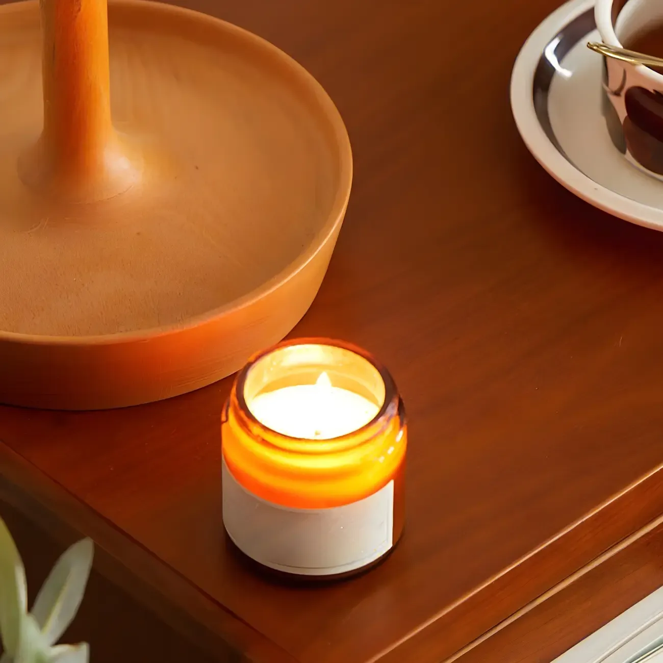 Compact Brown Solid Wood Bedside Storage Nightstand Image - 11