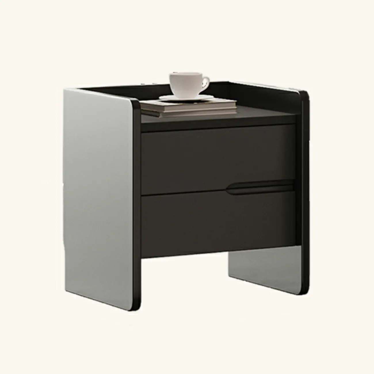 Narrow Black Wooden Drawer Storage Bedroom Nightstand Image - 16 | homeyfad