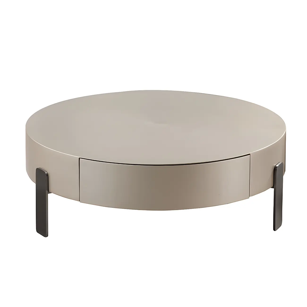 Brown Modern Elegant Round Wood Coffee Table with Storage Image - 8 | homeyfad