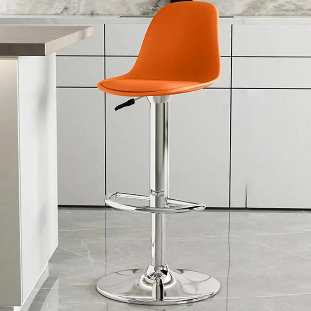 Modern Swivel Acrylic Bar Stools with Backs Image - 8 | homeyfad
