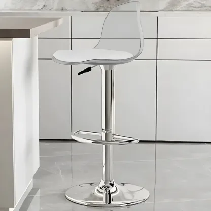 Modern Swivel Acrylic Bar Stools with Backs Image - 9