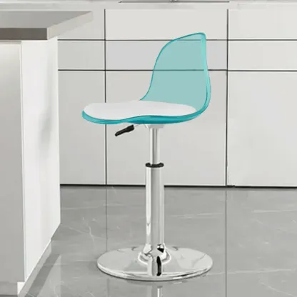 Modern Swivel Acrylic Bar Stools with Backs Image - 14