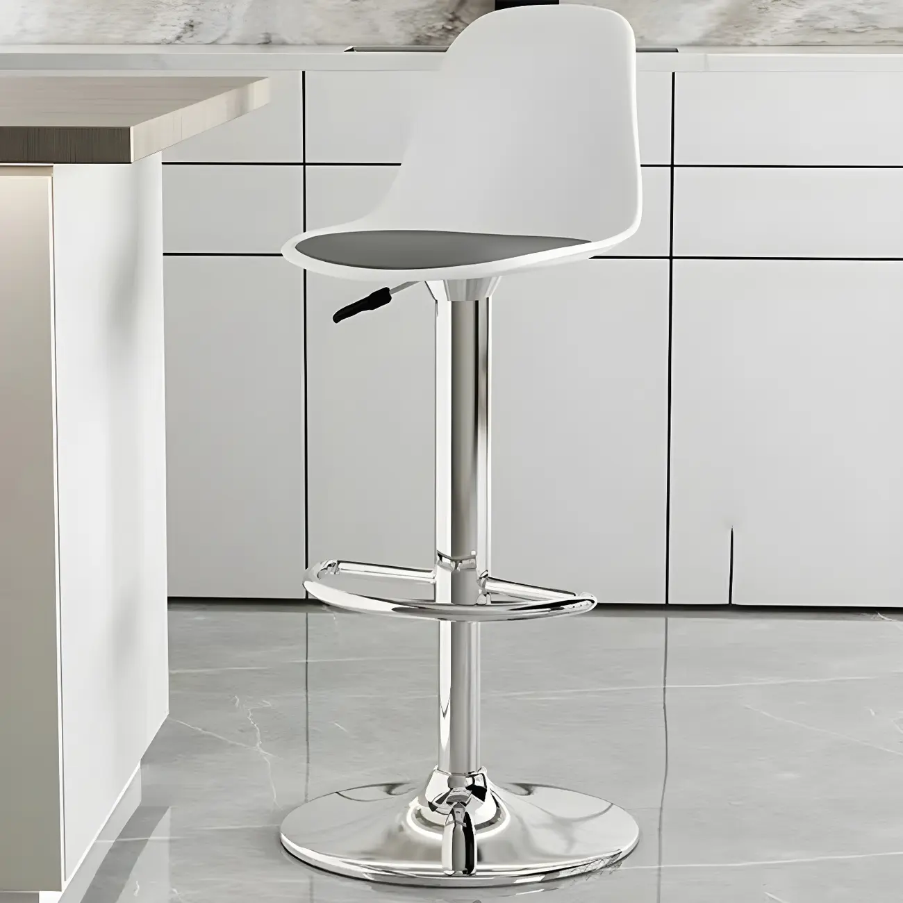 Modern Swivel Acrylic Bar Stools with Backs Image - 15 | homeyfad