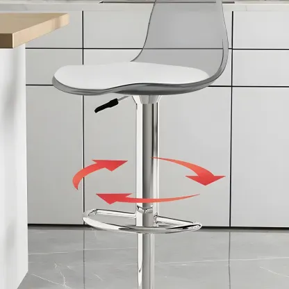 Modern Swivel Acrylic Bar Stools with Backs Image - 7