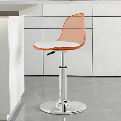 Modern Swivel Acrylic Bar Stools with Backs Image - 17