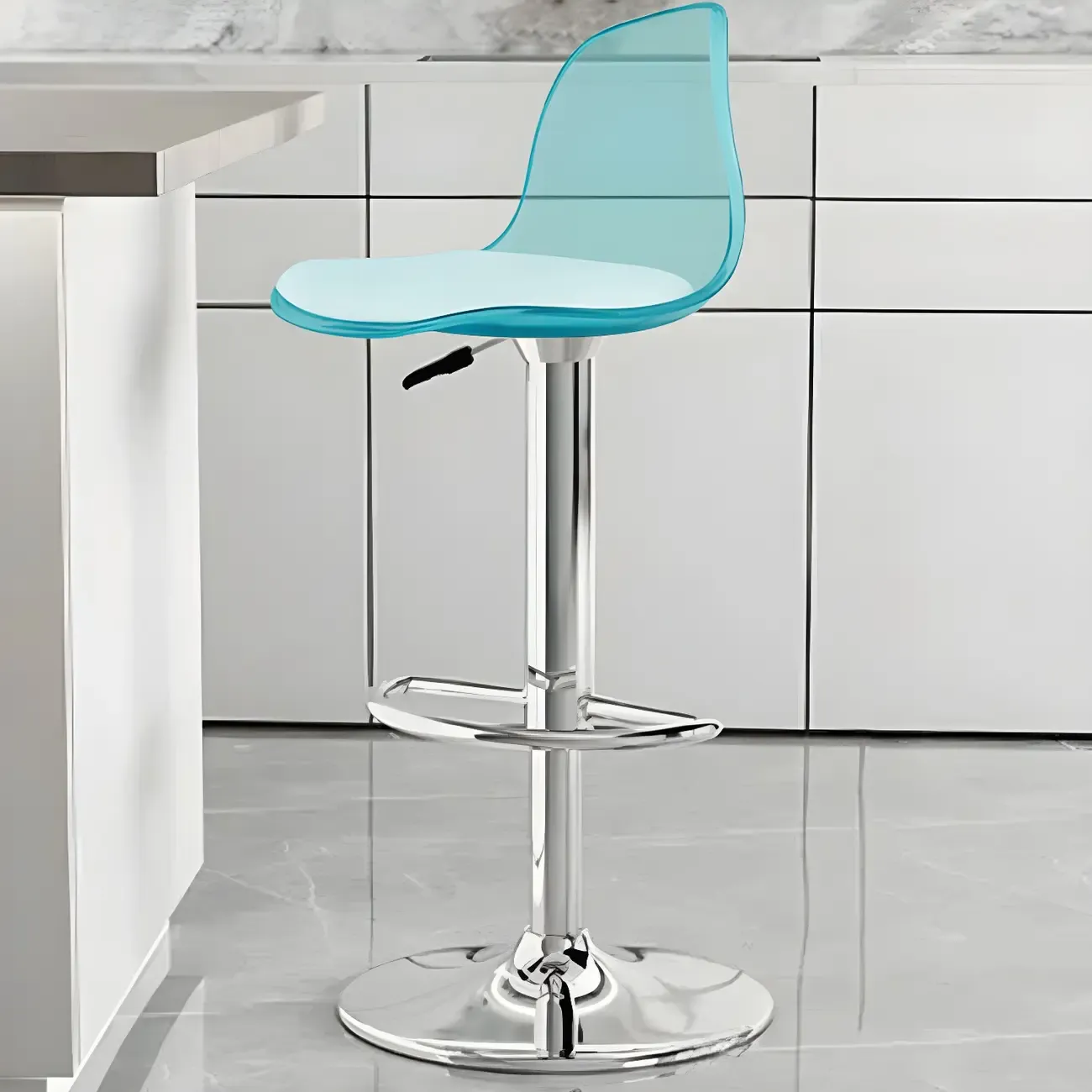 Modern Swivel Acrylic Bar Stools with Backs Image - 18