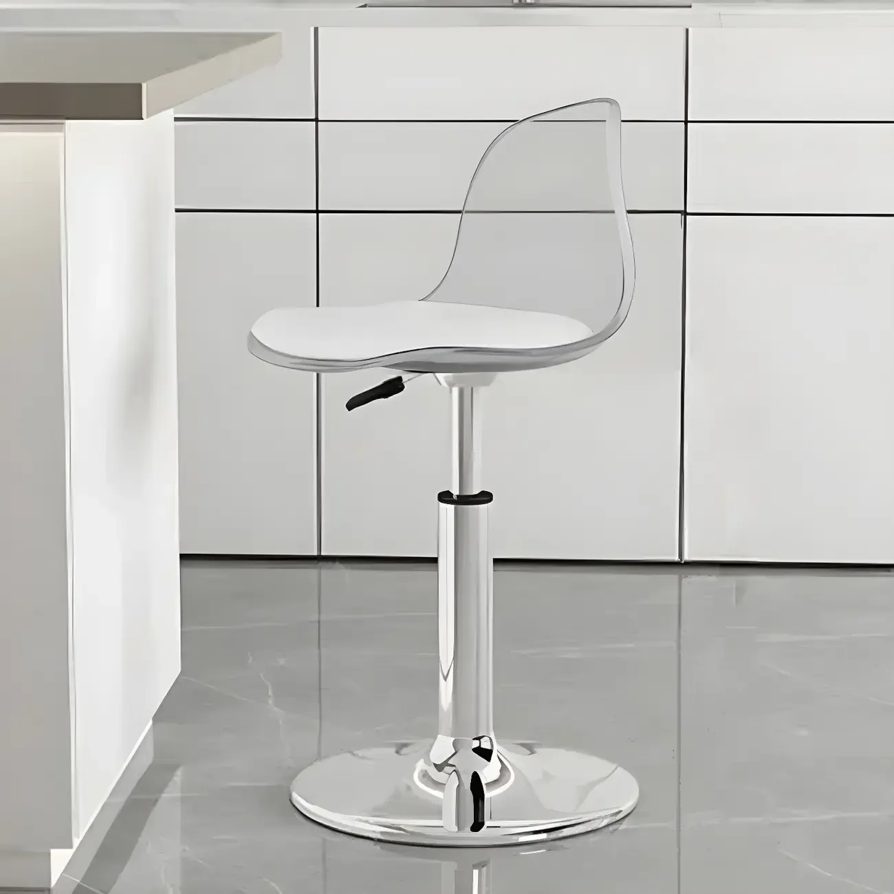 Modern Swivel Acrylic Bar Stools with Backs Image - 20