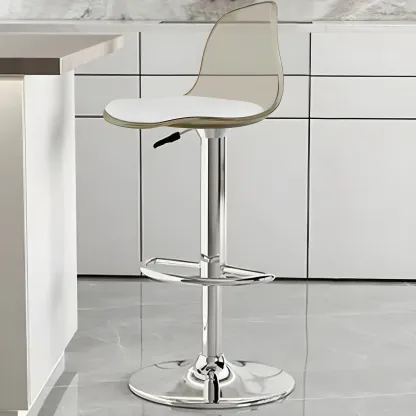 Modern Swivel Acrylic Bar Stools with Backs Image - 26