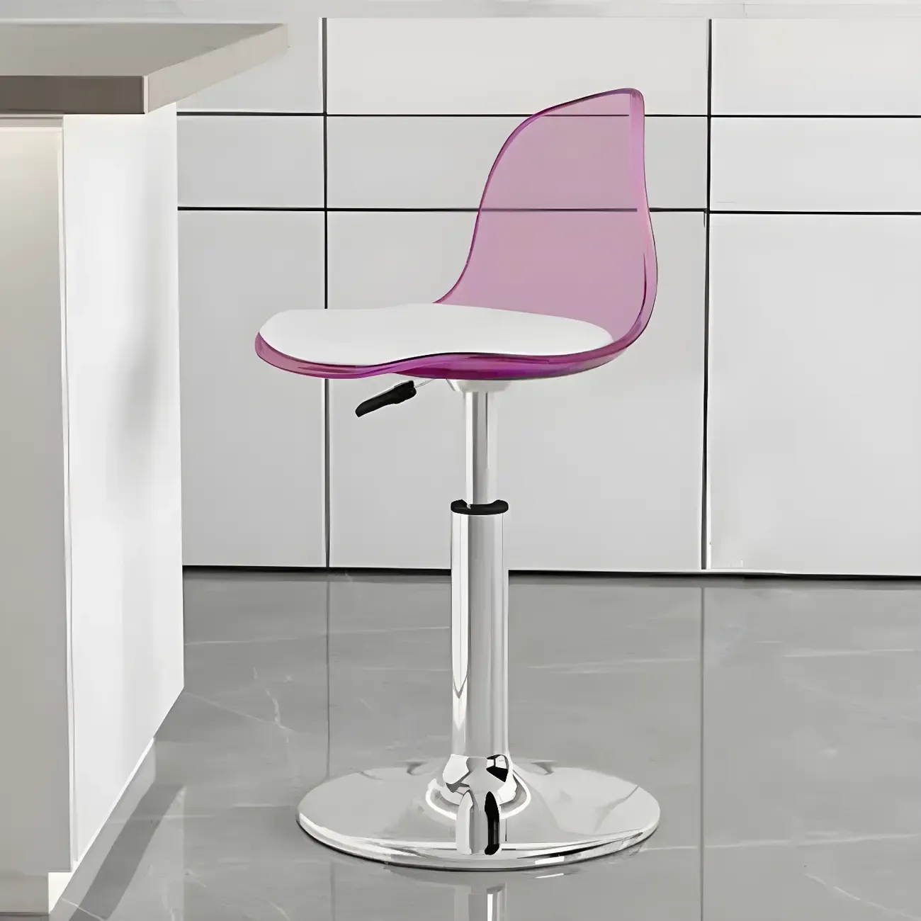 Modern Swivel Acrylic Bar Stools with Backs Image - 29