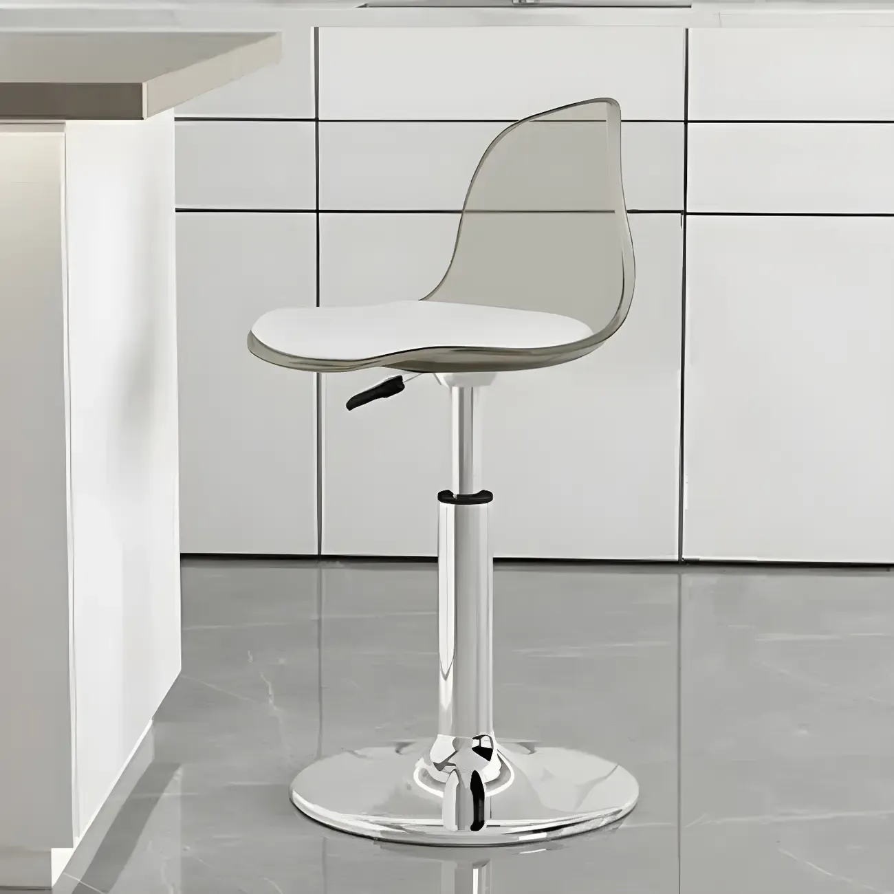 Modern Swivel Acrylic Bar Stools with Backs Image - 31
