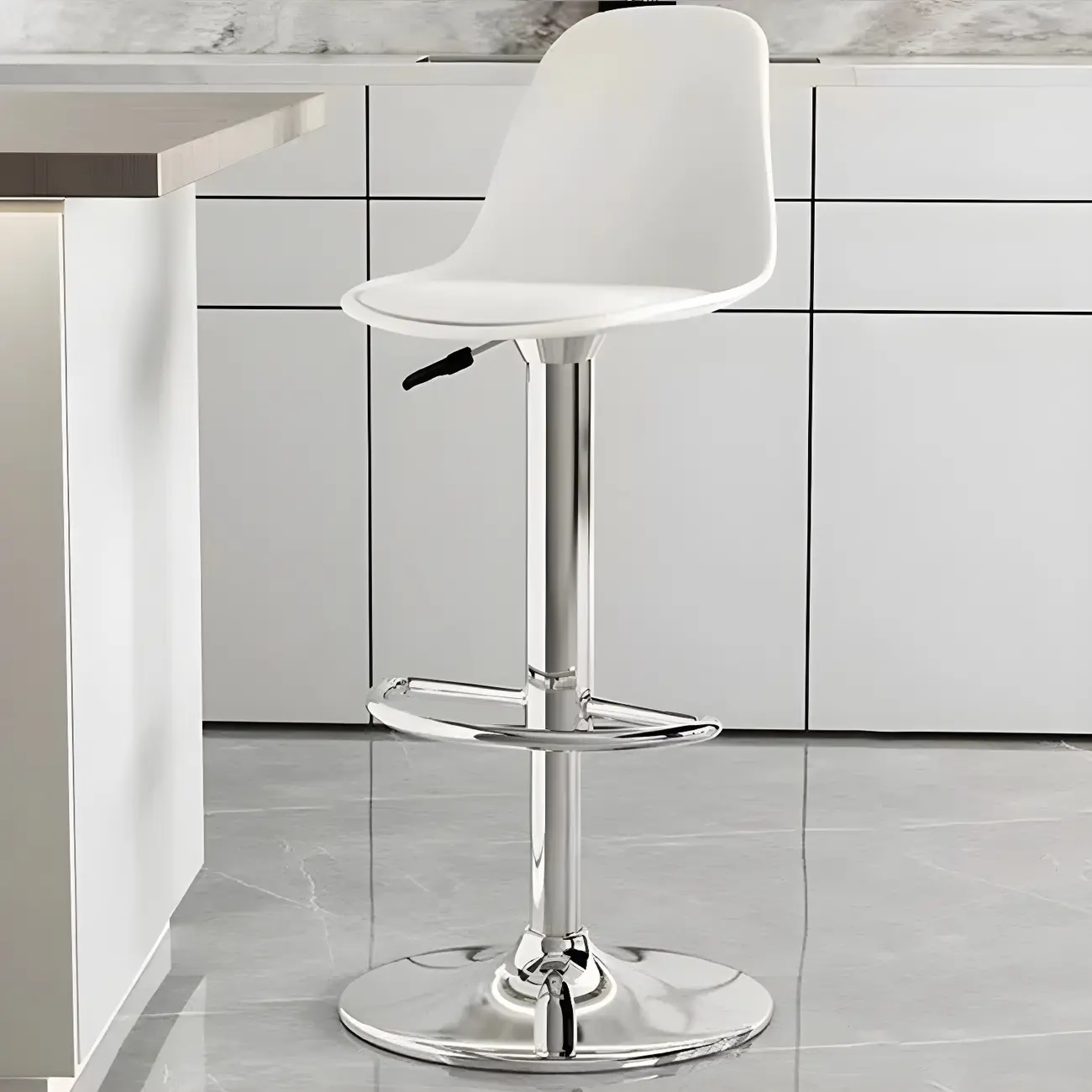 Modern Swivel Acrylic Bar Stools with Backs Image - 34 | homeyfad
