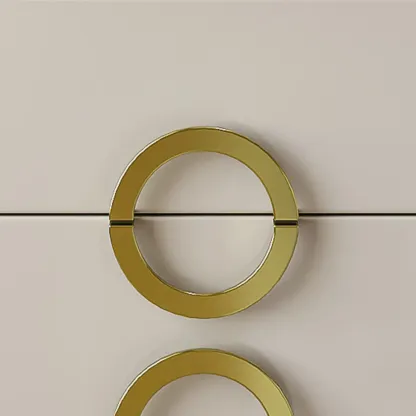 Elegant Faux Leather Metal Accent 3 Drawers Nightstand Image - 10