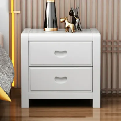 Traditional Nut-Brown 2-Drawer Wood Small Nightstand Image - 4