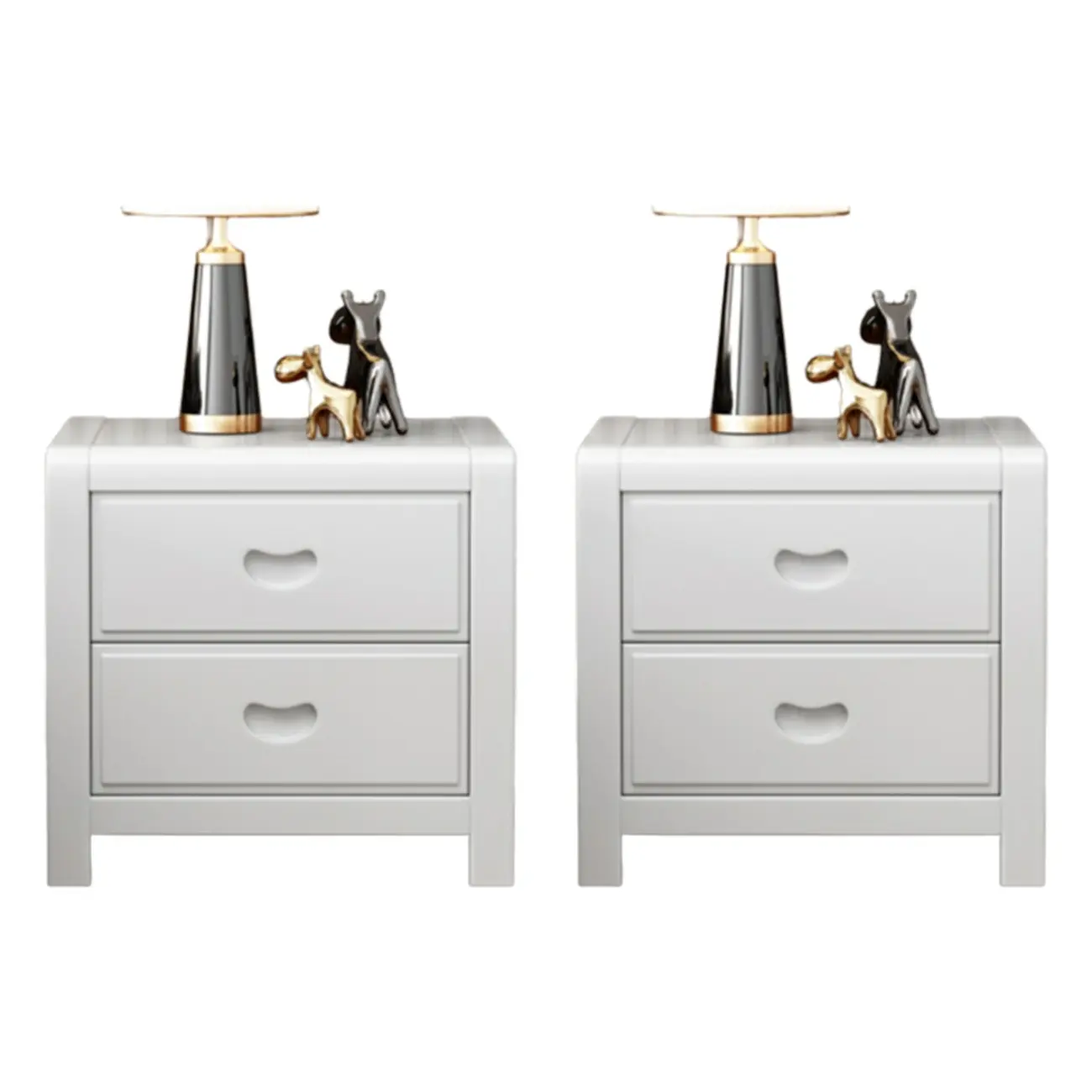 Traditional Nut-Brown 2-Drawer Wood Small Nightstand Image - 13 | homeyfad