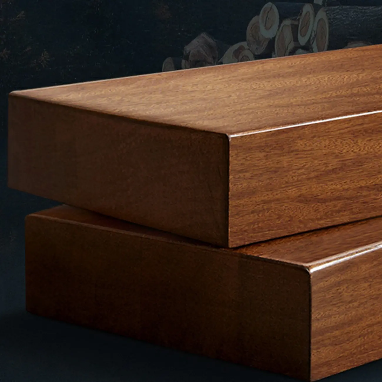 Traditional Nut-Brown 2-Drawer Wood Small Nightstand Image - 10 | homeyfad