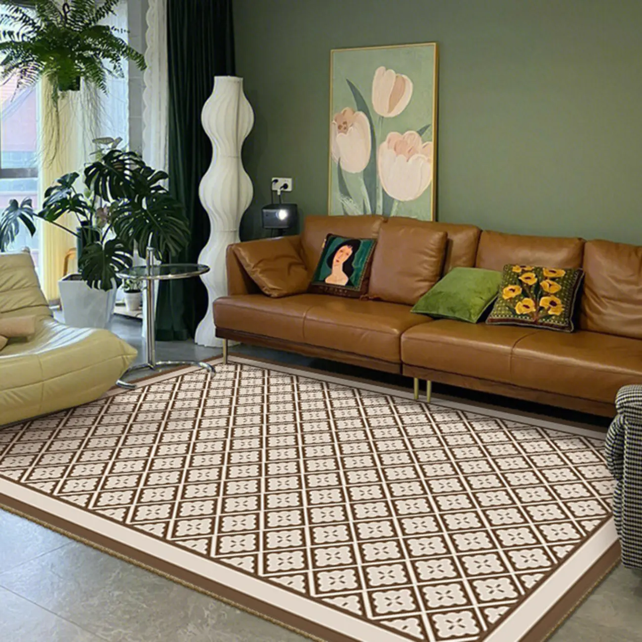 Modern Geometric Plain Rectangle Area Rug Image - 1 | homeyfad