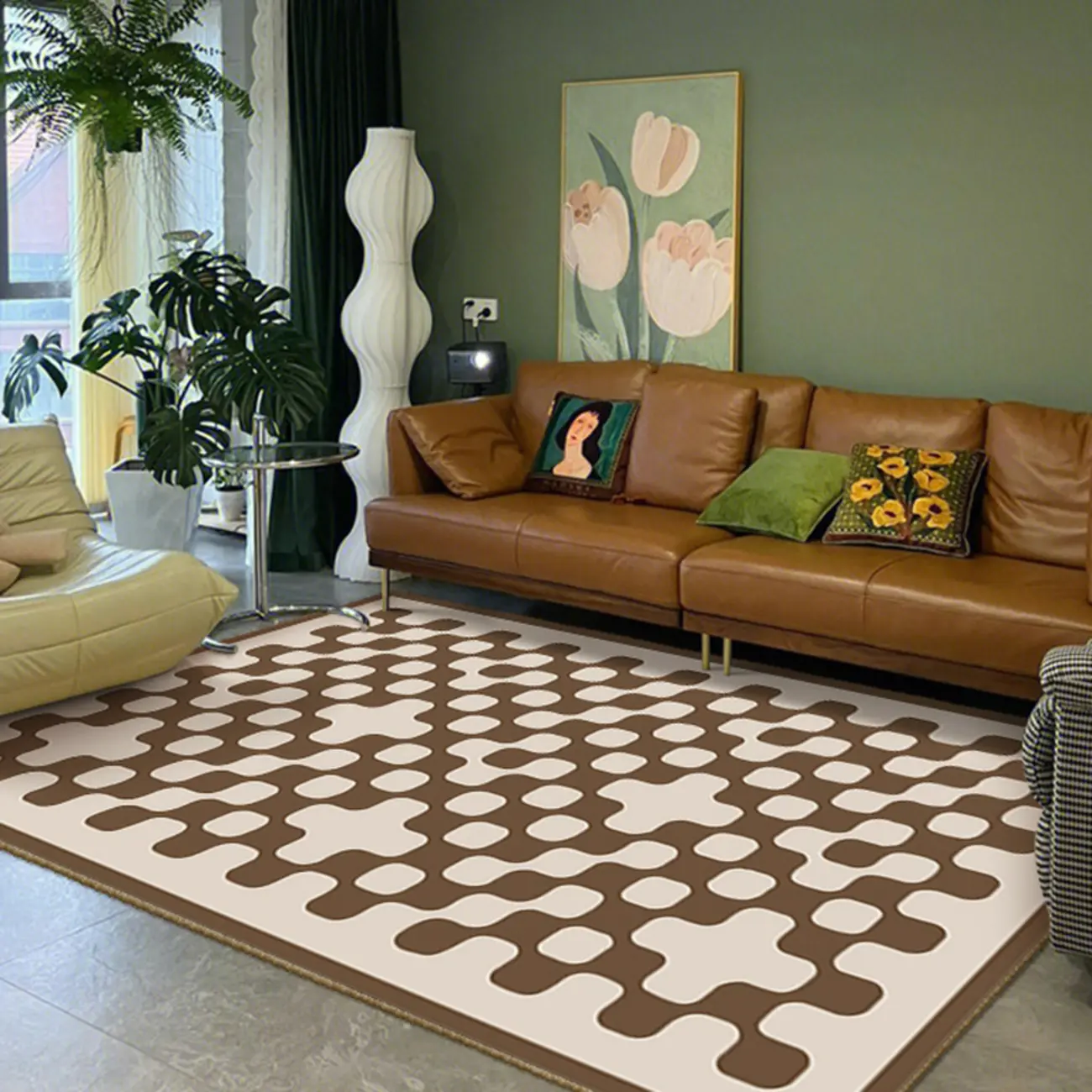 Modern Geometric Plain Rectangle Area Rug Image - 2 | homeyfad