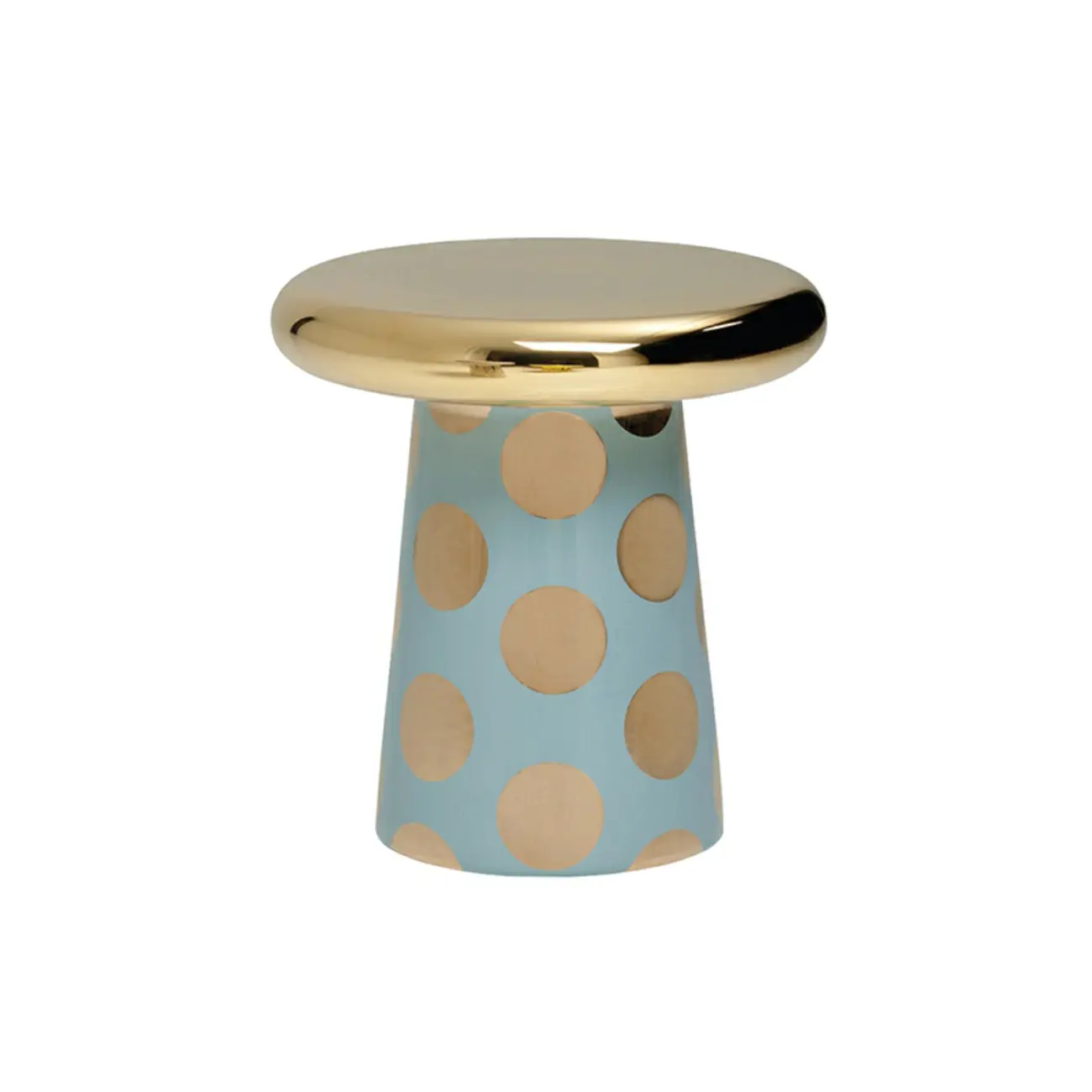 Glam Ceramic Rose Gold Round Side Table with Storage for Home Image - 6 | homeyfad