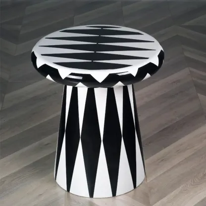 Glam Ceramic Rose Gold Round Side Table with Storage for Home Image - 8