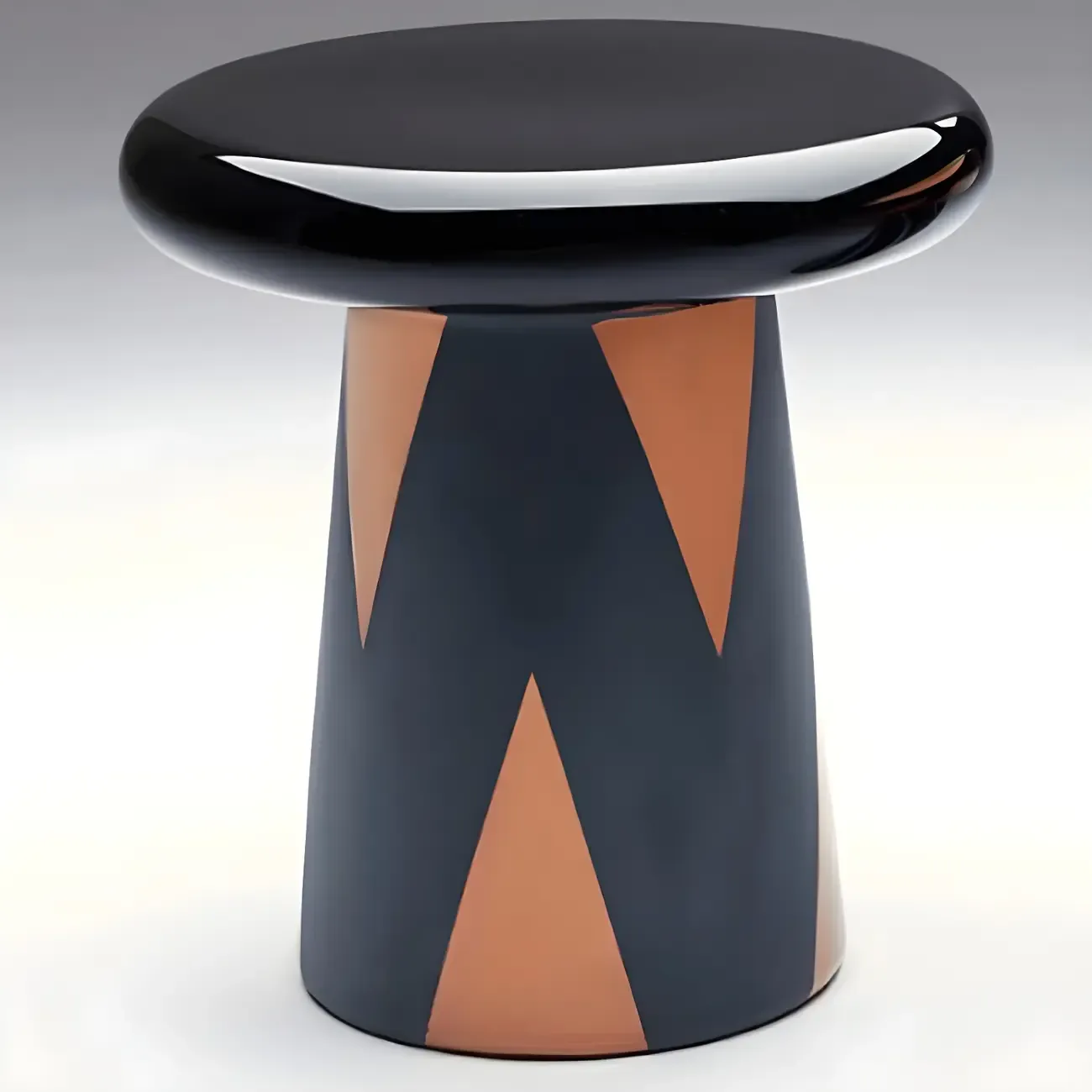 Glam Ceramic Rose Gold Round Side Table with Storage for Home Image - 13