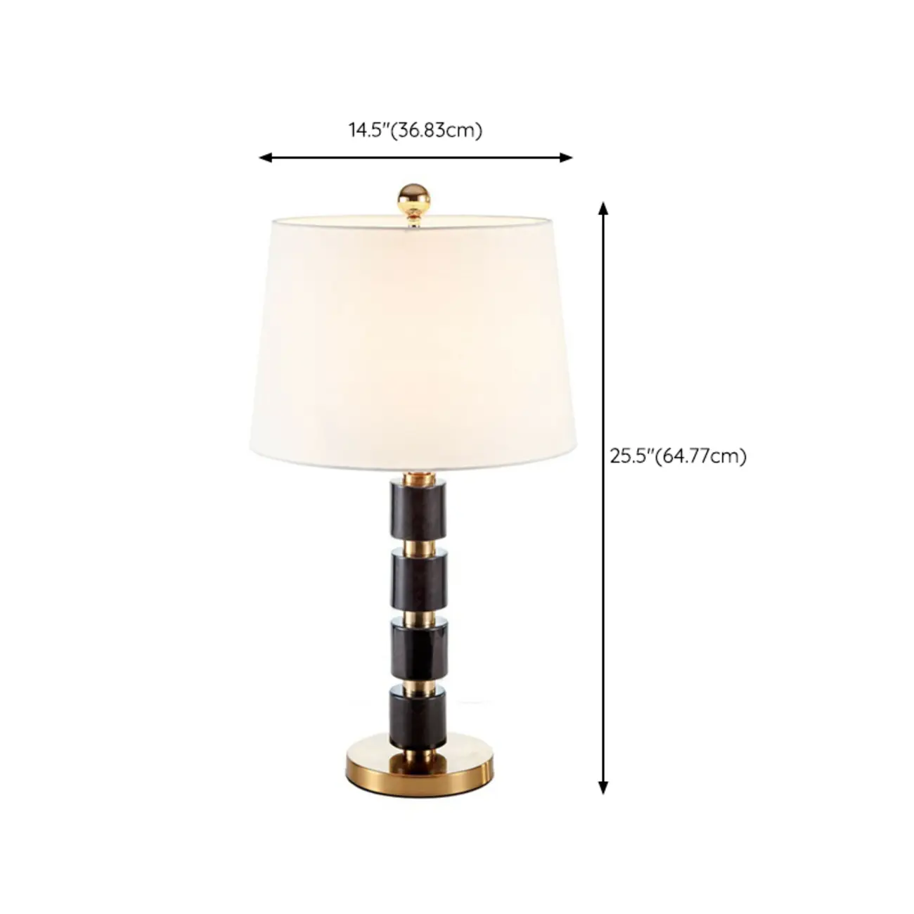 Elegant White Noble Stone Fabric Task Table Lamp #size | homeyfad