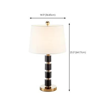 Elegant White Noble Stone Fabric Task Table Lamp #size