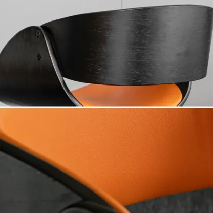 Contemporary Leather Swivel Bar Stools with Arm for Home Bar Image - 4