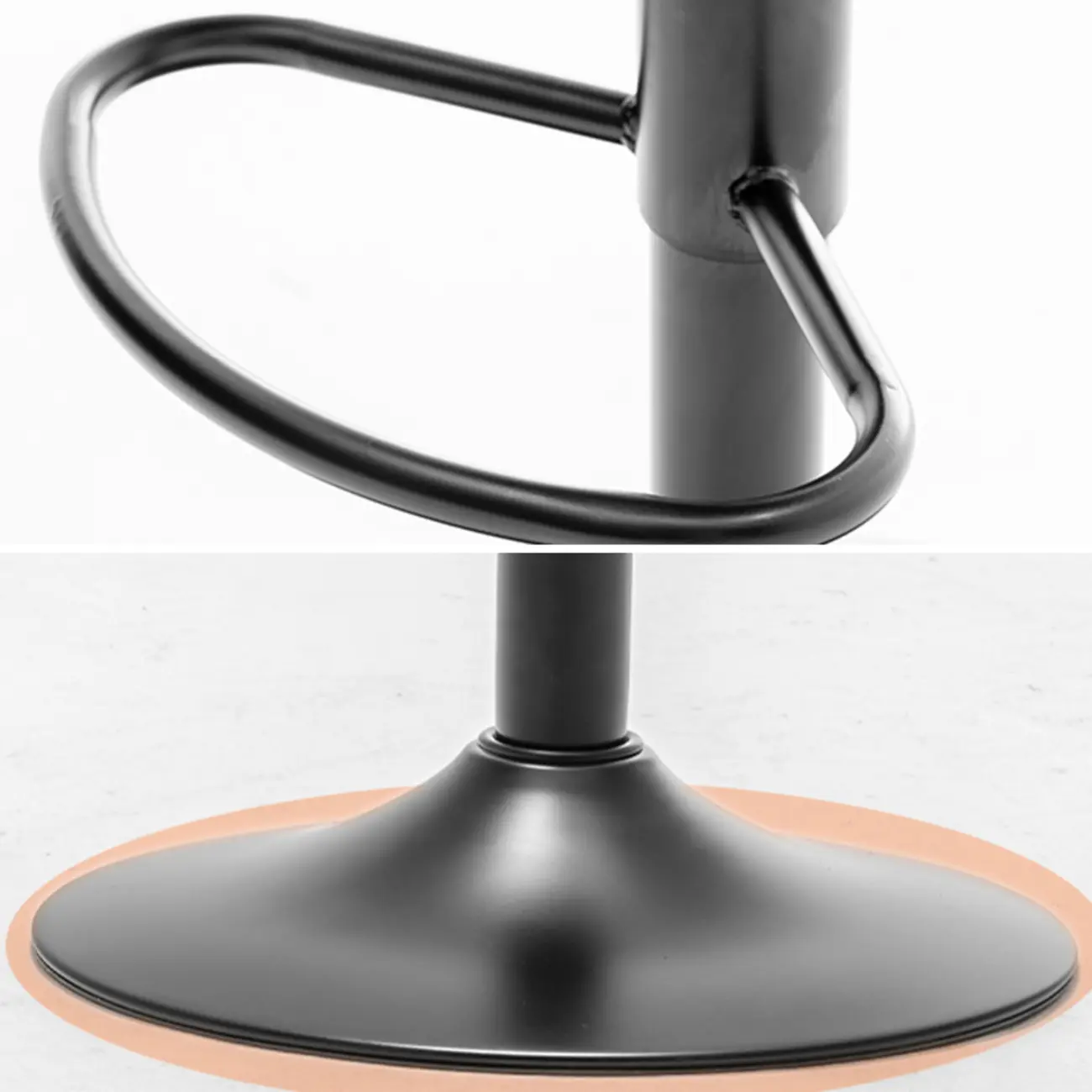 Contemporary Leather Swivel Bar Stools with Arm for Home Bar Image - 6 | homeyfad