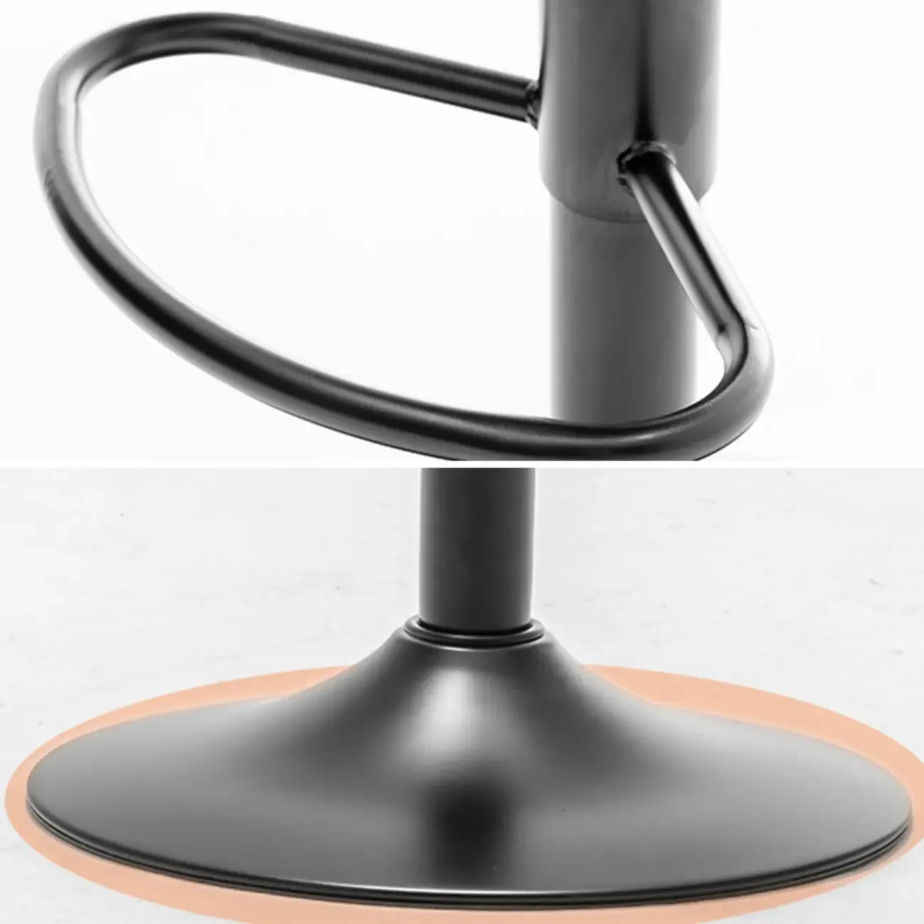 Contemporary Leather Swivel Bar Stools with Arm for Home Bar Image - 6