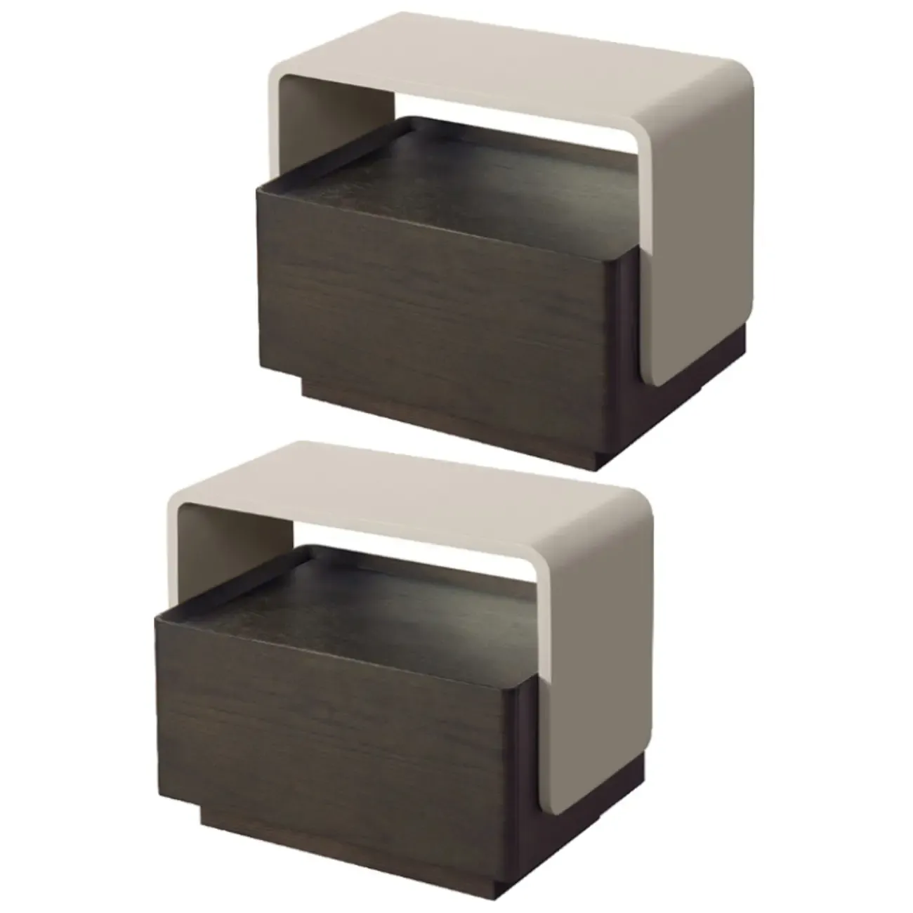 Chic Manufactured Wood Shelf & Drawer Nightstand Image - 5
