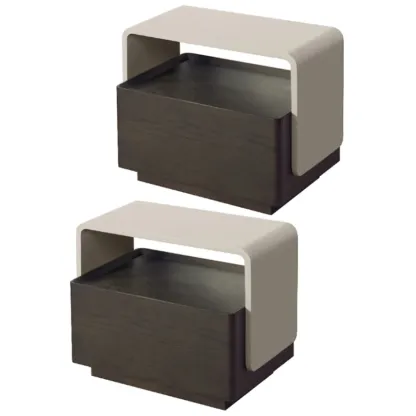 Chic Manufactured Wood Shelf & Drawer Nightstand Image - 5