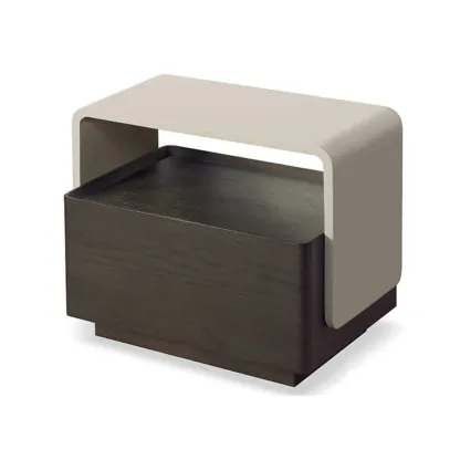 Chic Manufactured Wood Shelf & Drawer Nightstand Image - 10