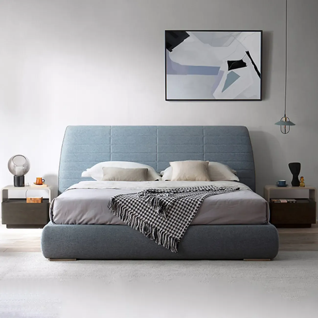 Chic Manufactured Wood Shelf & Drawer Nightstand Image - 15