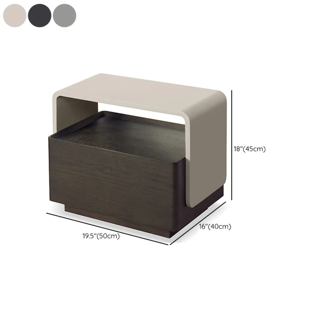 Chic Manufactured Wood Shelf & Drawer Nightstand #size | homeyfad