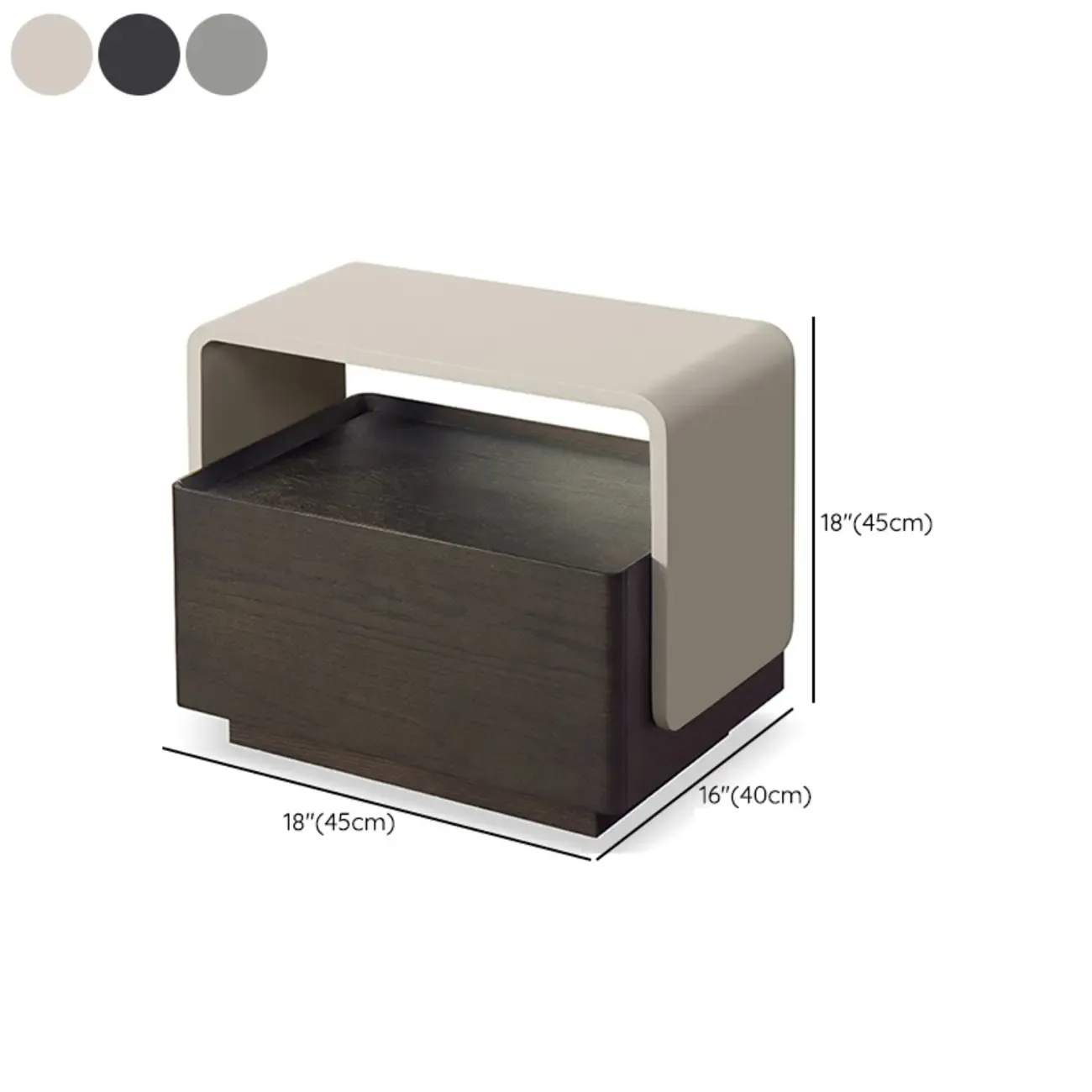 Chic Manufactured Wood Shelf & Drawer Nightstand Image - 17