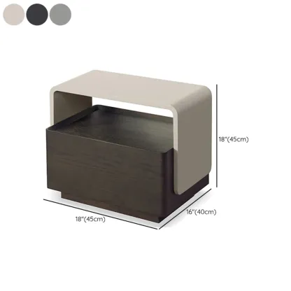 Chic Manufactured Wood Shelf & Drawer Nightstand Image - 17