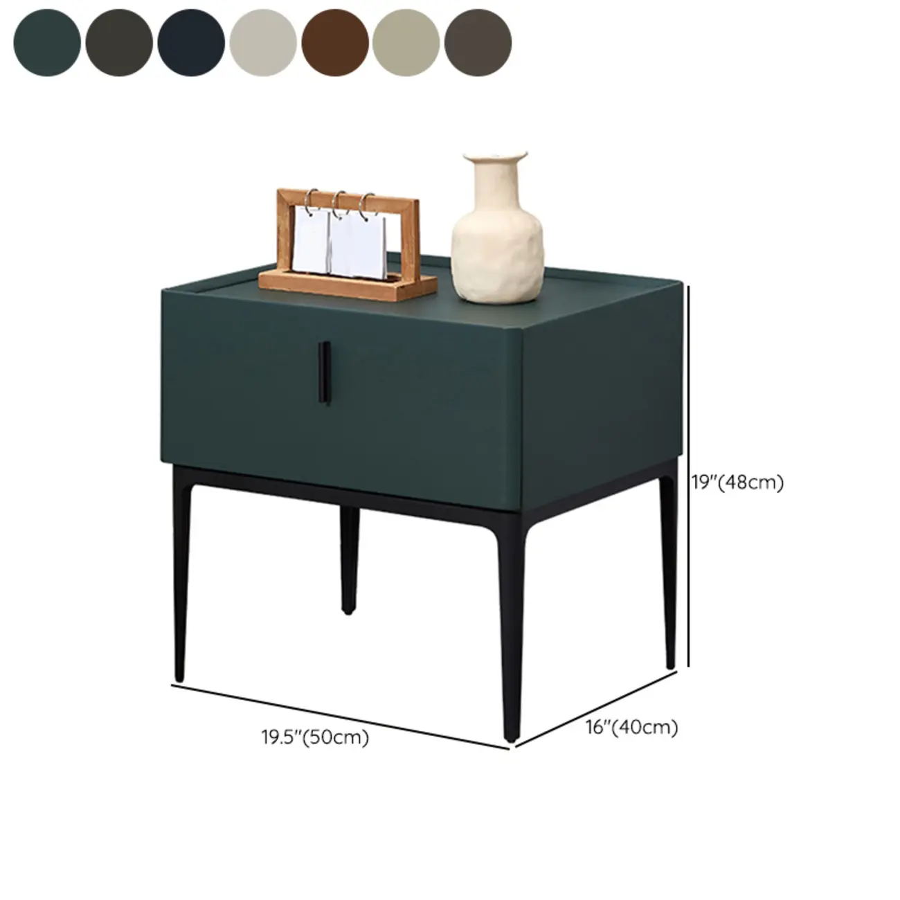 Contemporary Beige Faux Leather 4-Leg Drawer Nightstand #size | homeyfad