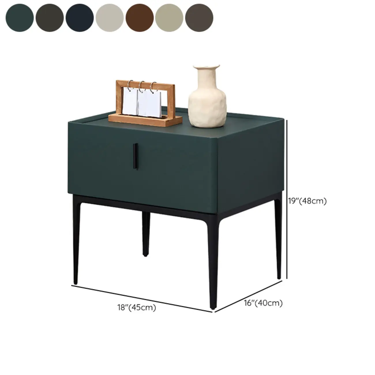 Contemporary Beige Faux Leather 4-Leg Drawer Nightstand Image - 19 | homeyfad