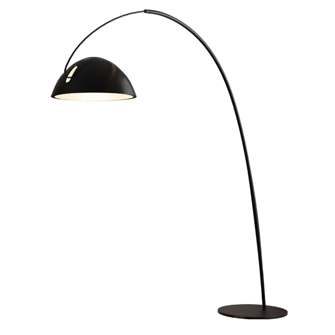 Black Iron Bowl Metal Arc Floor Lamp with Foot Switch Image - 5 | homeyfad
