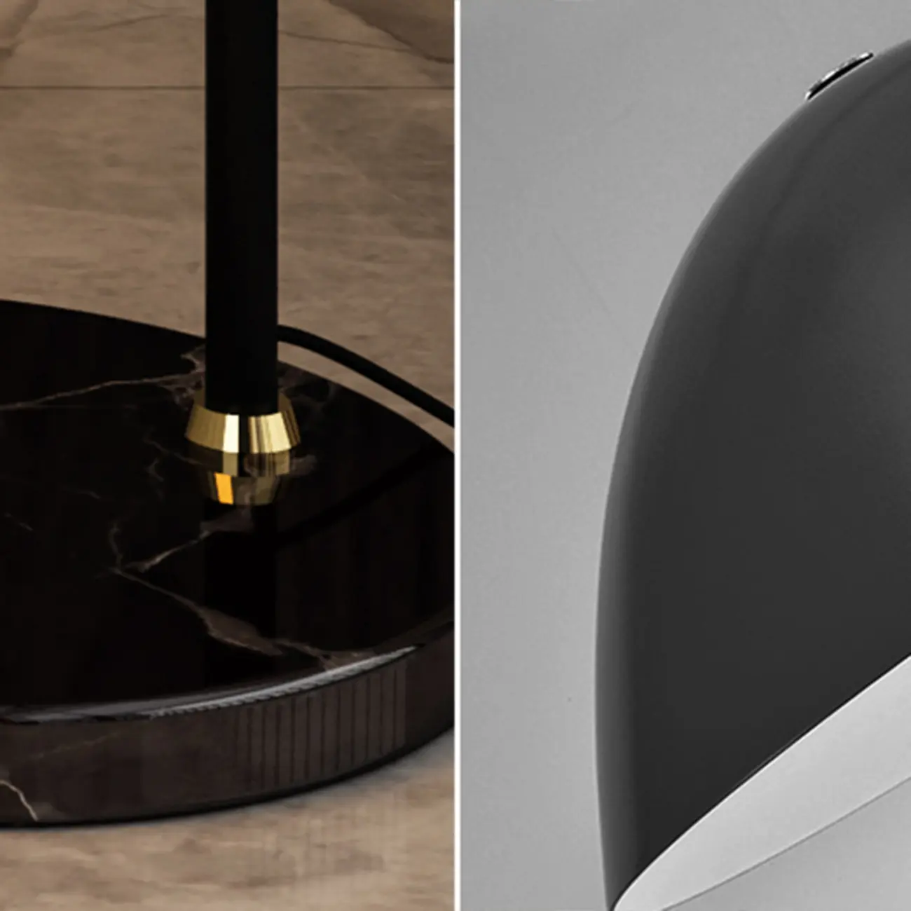 Black Iron Bowl Metal Arc Floor Lamp with Foot Switch Image - 6 | homeyfad