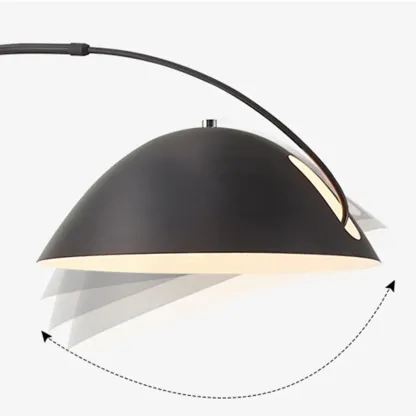 Black Iron Bowl Metal Arc Floor Lamp with Foot Switch Image - 7