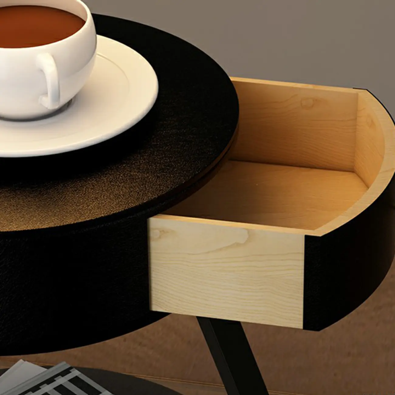 Lighting 3-Tier Faux Marble Top Open Storage Nightstand Image - 12 | homeyfad