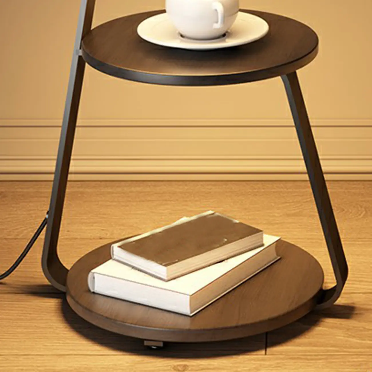 Lighting 3-Tier Faux Marble Top Open Storage Nightstand Image - 13 | homeyfad