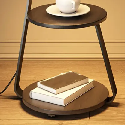 Lighting 3-Tier Faux Marble Top Open Storage Nightstand Image - 13