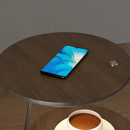 Lighting 3-Tier Faux Marble Top Open Storage Nightstand Image - 14