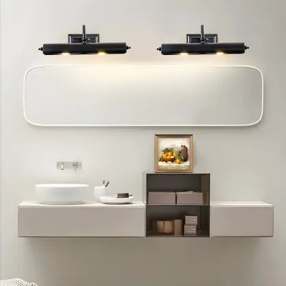 Industrial Black Tube Vanity Light with Iron Shade for Living Room Image - 4