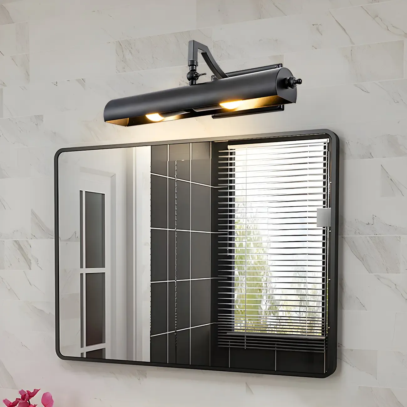 Industrial Black Tube Vanity Light for Living Room - HomeyFad