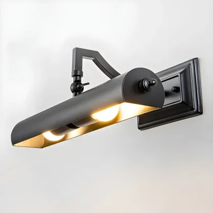Industrial Black Tube Vanity Light with Iron Shade for Living Room Image - 7